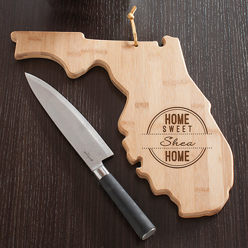 Florida State Cutting Board - Personalized State Shaped Kitchen Decor - LED Gift Works