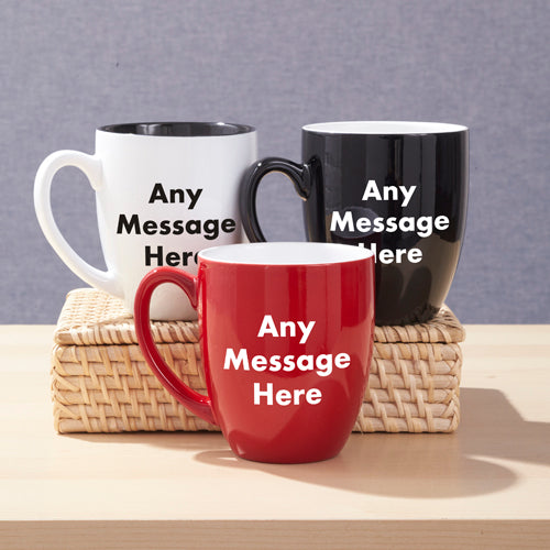 Custom Name Bistro Coffee Mug - Personalized Any Text Ceramic Mug - Way Up Gifts