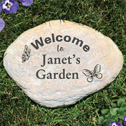 Butterfly Design Personalized Garden Stone - Realistic Resin Design with Hide a Key - LED Gift Works
