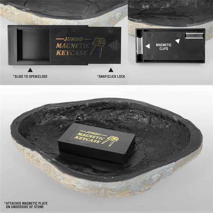 Butterfly Garden Large Decorative Stone - Realistic Resin Design with Hide a Key - Way Up Gifts