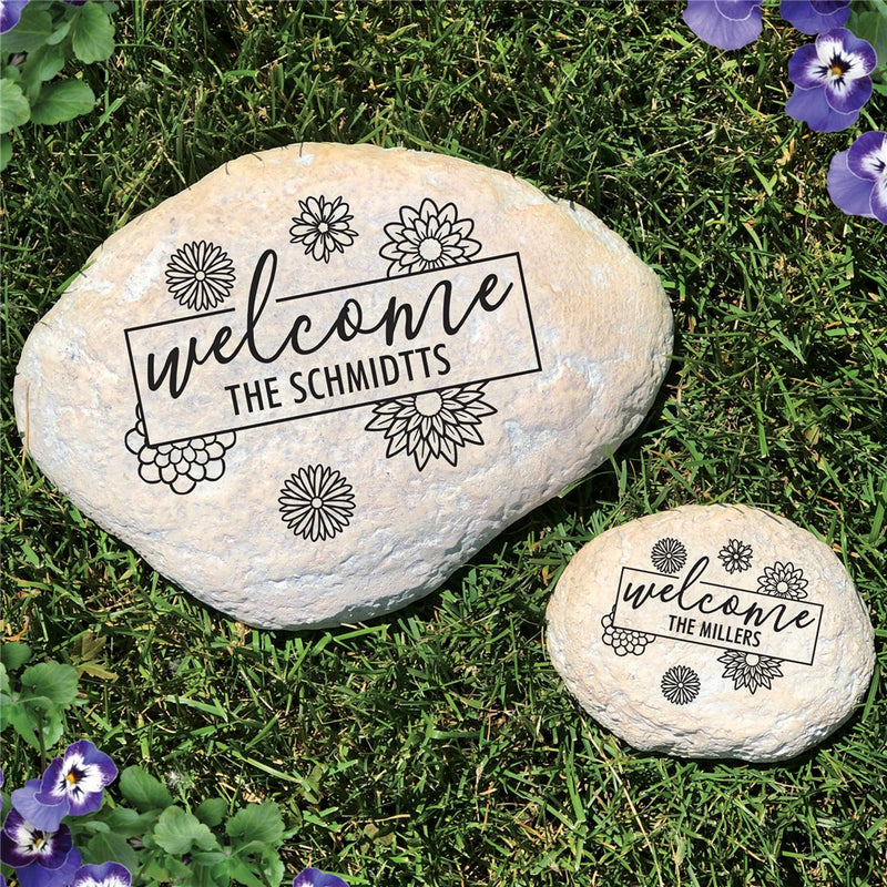 Welcome Decorative Garden Stone - Realistic Resin Design - LED Gift Works