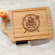 Engraved Master of the Grill Cutting Board - Personalized BBQ Board for Dad - LED Gift Works