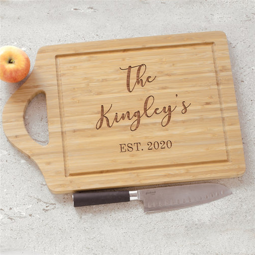 Engraved Family Established Cutting Board - Custom Wedding or Anniversary Gift - Way Up Gifts