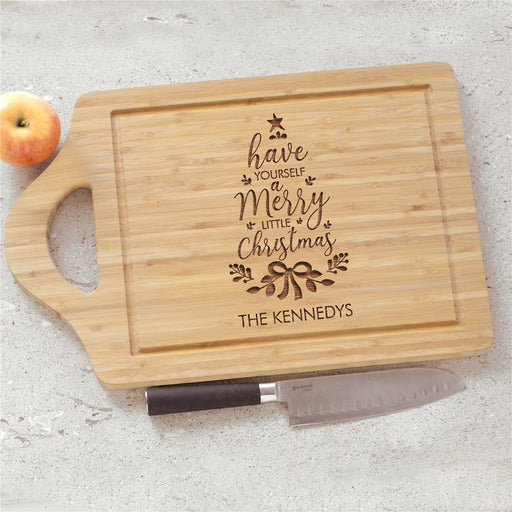 Engraved Merry Little Christmas Cutting Board - Custom Holiday Gift - Way Up Gifts