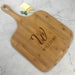 Engraved Family Initial and Name Bamboo Pizza Board – Personalized Pizza Serving Board with Custom Monogram and Last Name - Way Up Gifts
