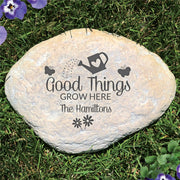 Good Things Grow Here Large Garden Stone - Realistic Resin Design with Hide a Key - LED Gift Works