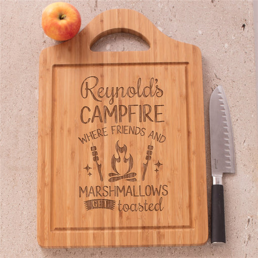 Engraved Campfire Friends & Marshmallows Cutting Board - Personalized Gift - Way Up Gifts