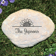 Sunflower Family Name Garden Stone - Realistic Resin Design with Hide a Key - LED Gift Works