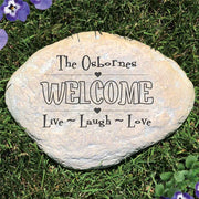 Live, Laugh, Love Inspirational Garden Stone - Realistic Resin Design with Hide a Key - LED Gift Works