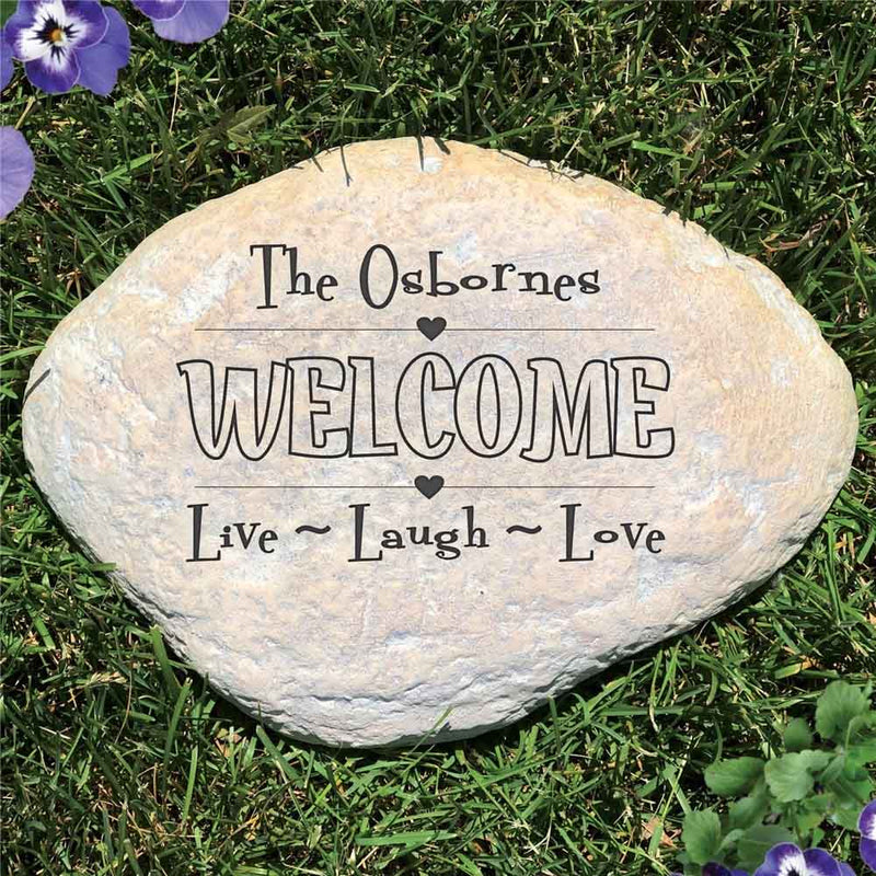 Live, Laugh, Love Inspirational Garden Stone - Realistic Resin Design with Hide a Key - LED Gift Works