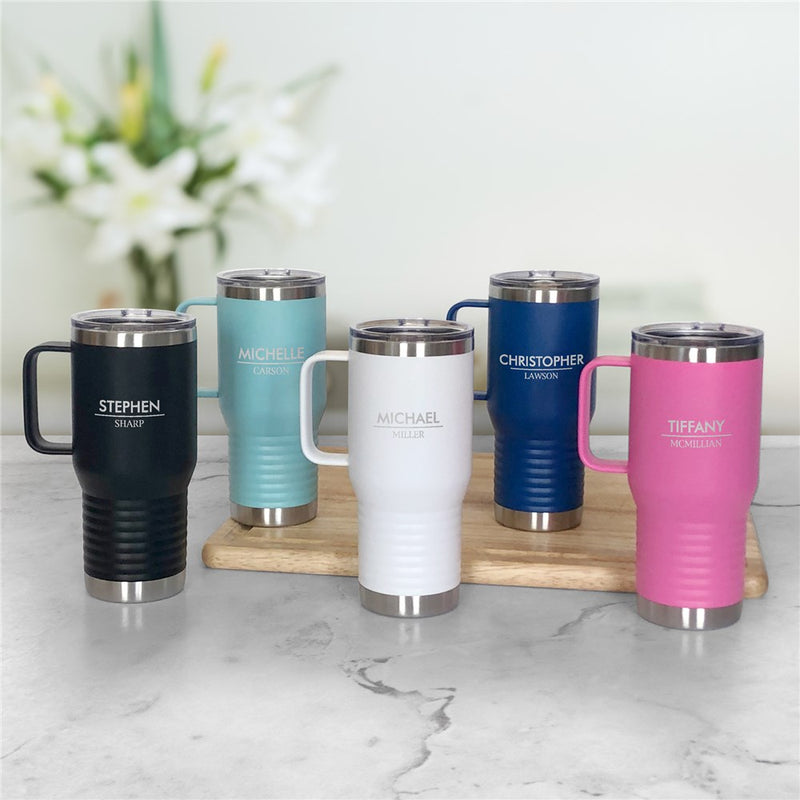 Engraved Corporate Travel Mug - Custom Business Gift - LED Gift Works