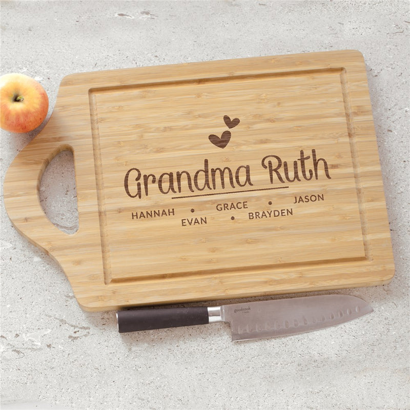 Engraved Two Hearts Cutting Board - Personalized Wedding or Anniversary Gift - LED Gift Works
