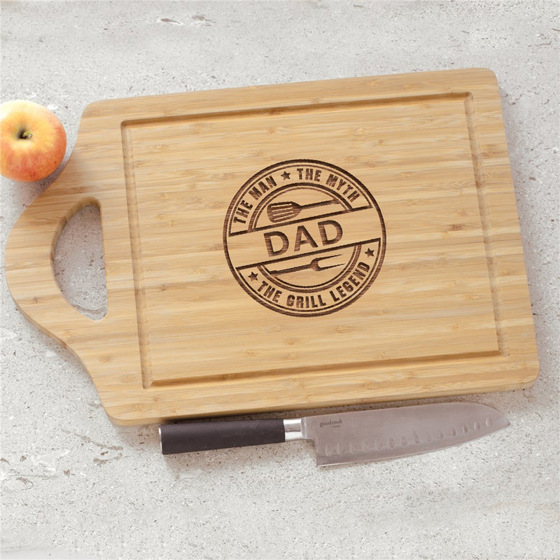 Engraved Grill Legend Cutting Board - Large Personalized BBQ Board - LED Gift Works