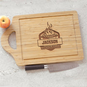 Engraved Grill Master Cutting Board - Personalized BBQ Gift for Him - LED Gift Works
