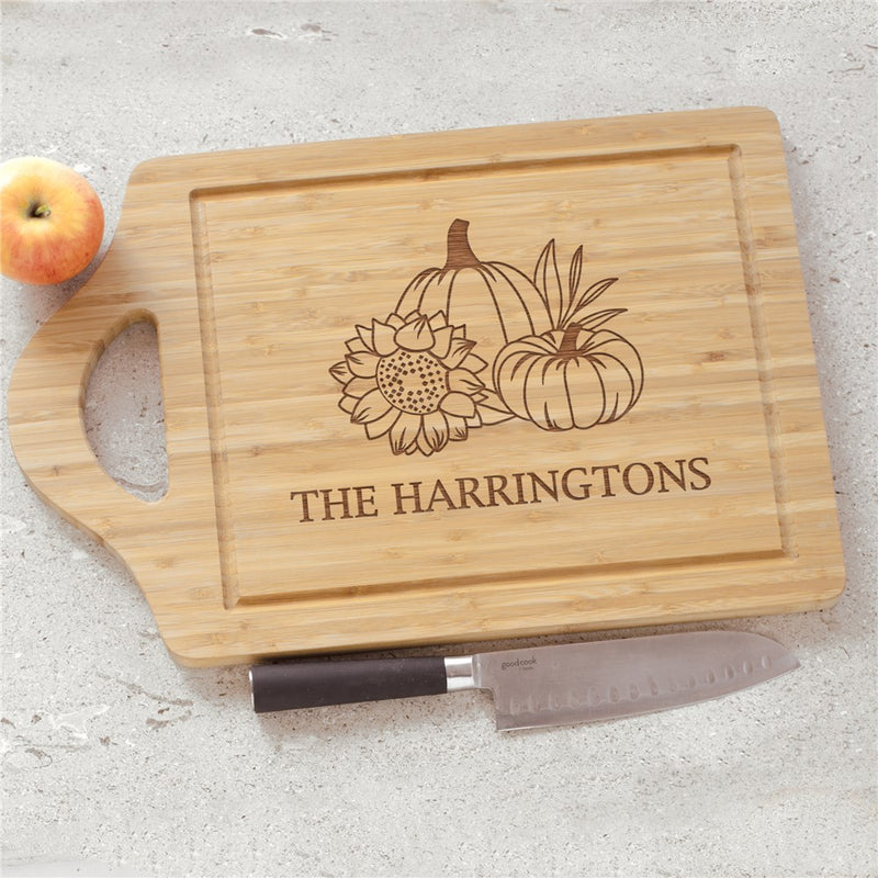 Engraved Pumpkin Everything Cutting Board - Fall Decor Kitchen Gift - LED Gift Works