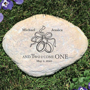 Two Become One Wedding Garden Stone - Realistic Resin Design with Hide a Key - LED Gift Works