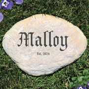 Family Established Year Garden Stone - Realistic Resin Design with Hide a Key - LED Gift Works