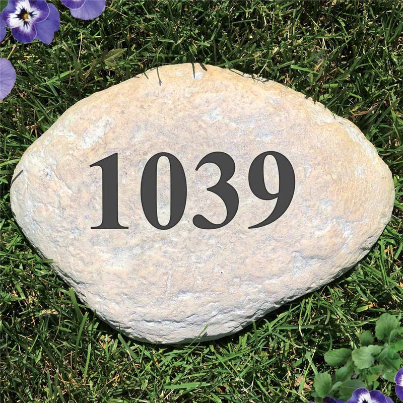 Personalized Address Decorative Garden Stone - Realistic Resin Design with Hide a Key - LED Gift Works