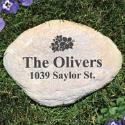 Family Address Personalized Garden Stone - Realistic Resin Design with Hide a Key - LED Gift Works