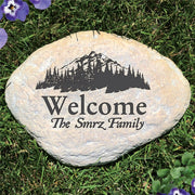 Woodland Theme Engraved Garden Stone - Realistic Resin Design with Hide a Key - LED Gift Works