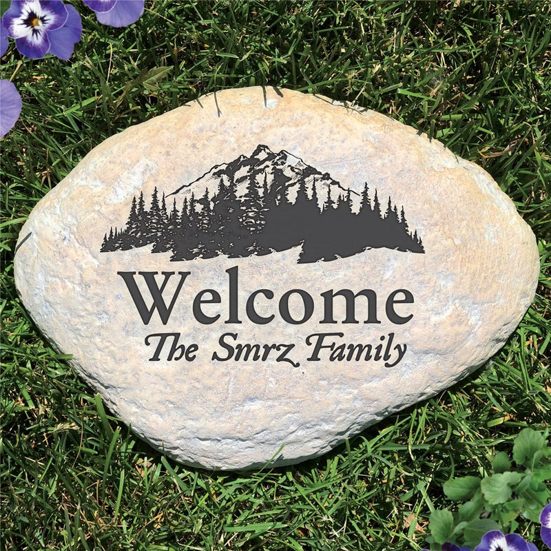 Woodland Theme Engraved Garden Stone - Realistic Resin Design with Hide a Key - LED Gift Works