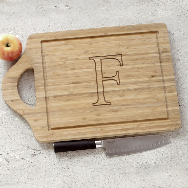 Monogrammed Bamboo Cheese & Carving Board - Custom Initial Kitchen Gift - LED Gift Works