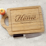 Engraved "Bless Our Home" Cheese Carving Board - Personalized Kitchen Gift - LED Gift Works
