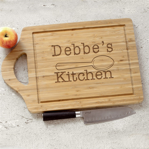 Personalized Engraved Bamboo Cheese & Carving Board - Custom Kitchen Cutting Board - Way Up Gifts