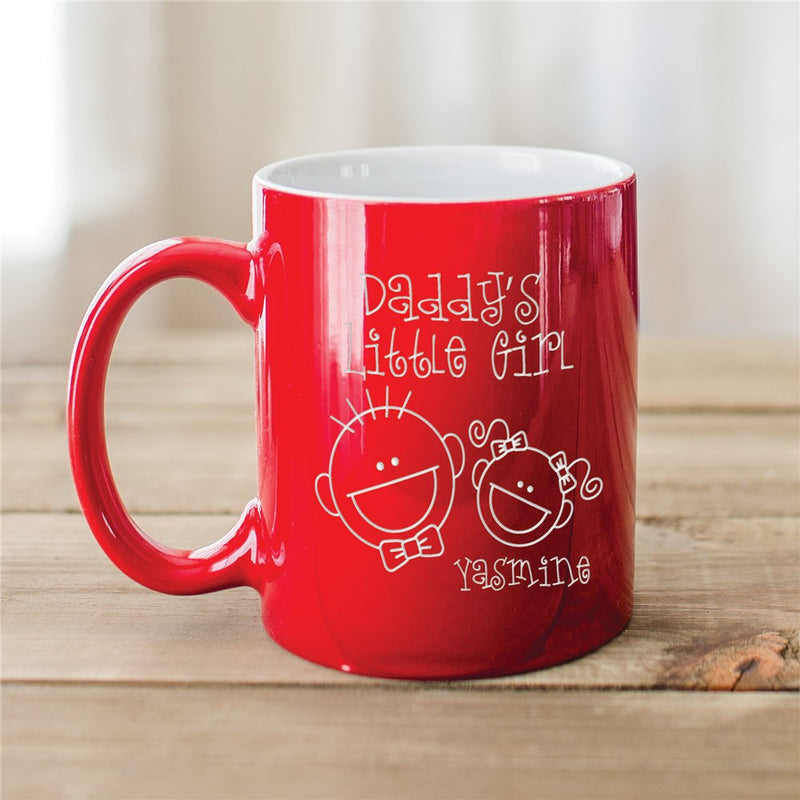 Engraved Daddy's Little Girl Two-Tone Mug - Custom Father-Daughter Coffee Mug - LED Gift Works