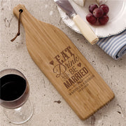 Personalized Wine-Shaped Cutting Board - Engraved Couples Wine Bottle Cheese Board - LED Gift Works