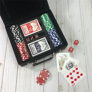 Engraved Poker Set - Groomsmen Gift with Striped Circle Design - LED Gift Works