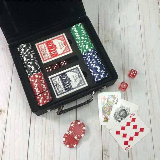 Custom Poker Set for Groomsmen - Engraved Circle Name Design - LED Gift Works