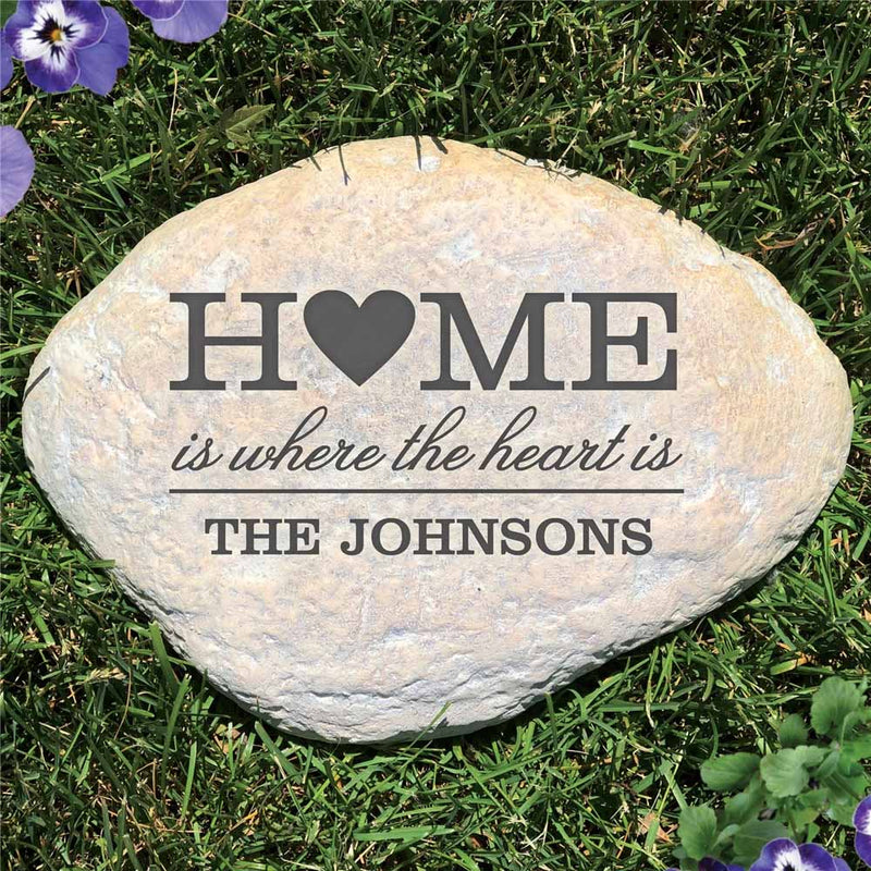 Home Is Where the Heart Is Garden Stone - Realistic Resin Design - LED Gift Works
