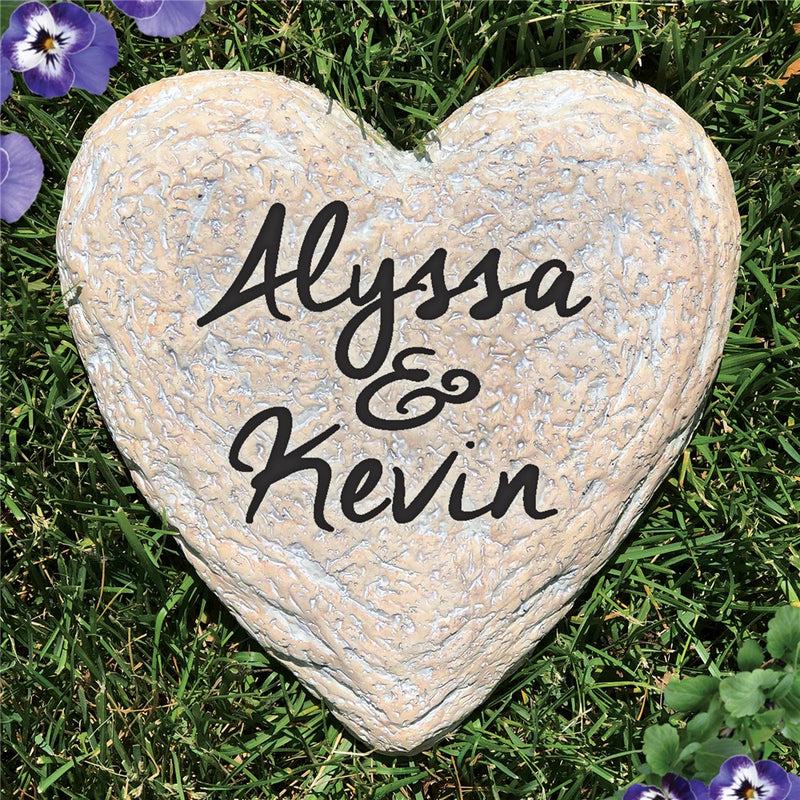 Couples Names Garden Stone - Realistic Resin Design - LED Gift Works