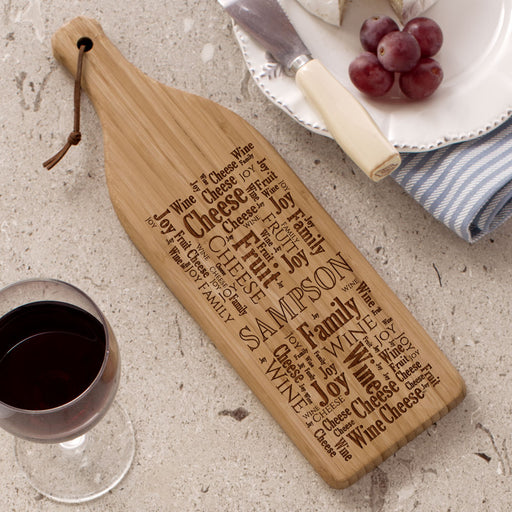Personalized Wine Word-Art Cutting Board - Custom Engraved Wine Lover Gift - Way Up Gifts