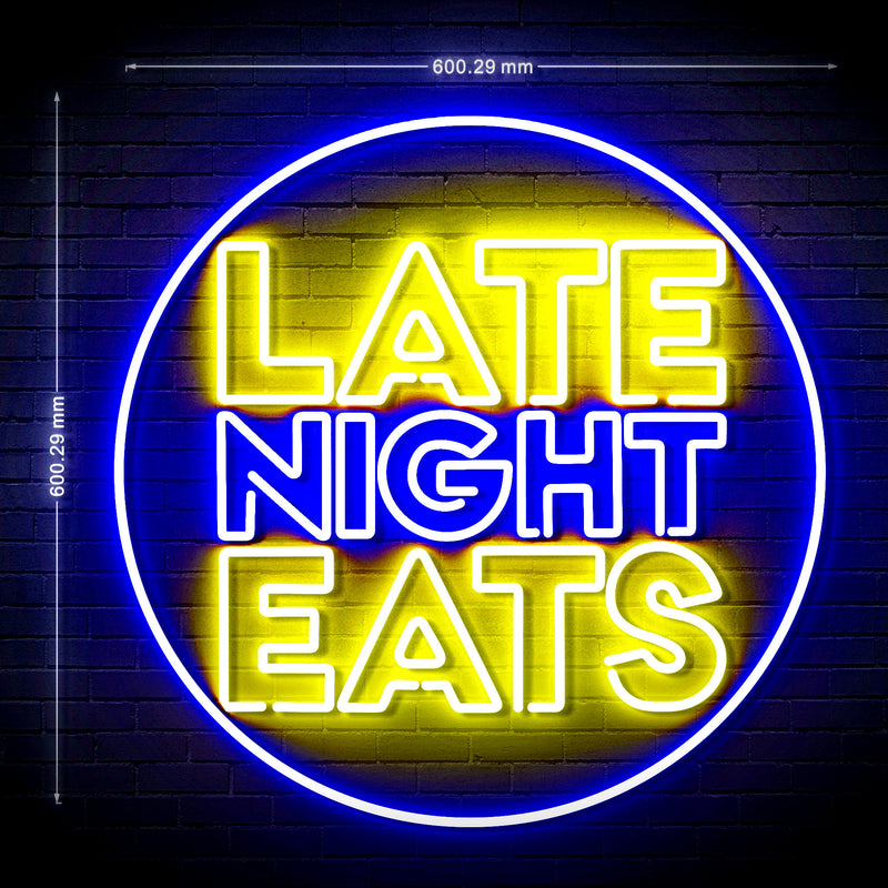 Late Night Eats Ultra-Bright LED Sign with Remote (Neon-Style, LED Technology) - LED Gift Works