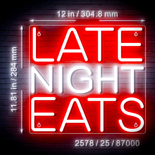 Late Night Eats Flex Silicone LED Sign (Neon-Style, LED Technology) - LED Gift Works