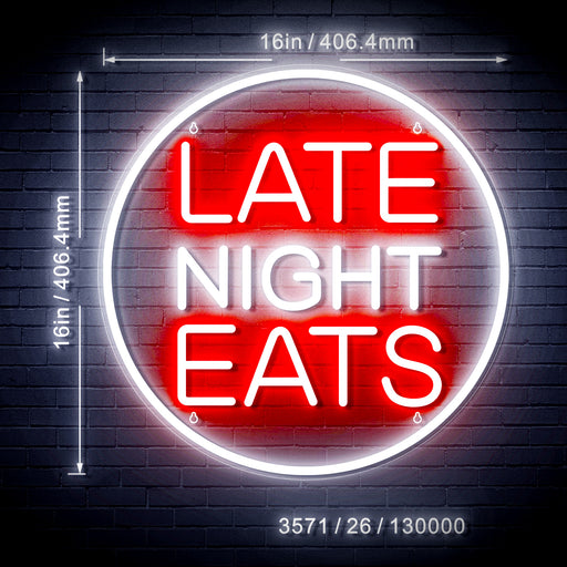 Late Night Eats Flex Silicone LED Sign (Neon-Style, LED Technology) - LED Gift Works