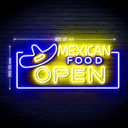 Restaurant Mexican Food Open Ultra-Bright LED Sign with Remote (Neon-Style, LED Technology) - LED Gift Works