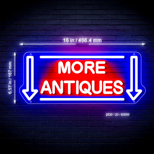 Down Arrows More Antiques Flex Silicone LED Sign (Neon-Style, LED Technology) - Way Up Gifts