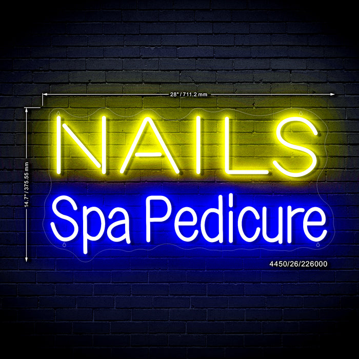 Nails Spa Pedicure Ultra-Bright LED Sign with Remote (Neon-Style, LED Technology) - Way Up Gifts