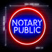 16" Round Notary Public Flex Silicone LED Sign (Neon-Style, LED Technology) - Way Up Gifts