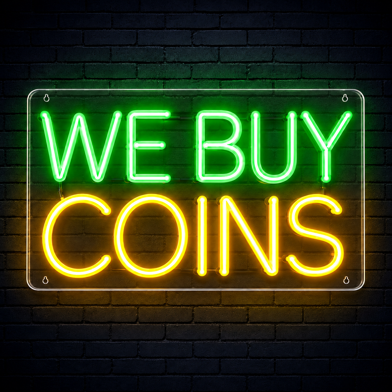 We Buy Coins Flex Silicone Neon-Style LED Business Window Sign