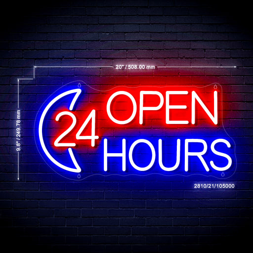 Open 24 Hours Ultra-Bright LED Sign with Remote (Neon-Style, LED Technology) - LED Gift Works