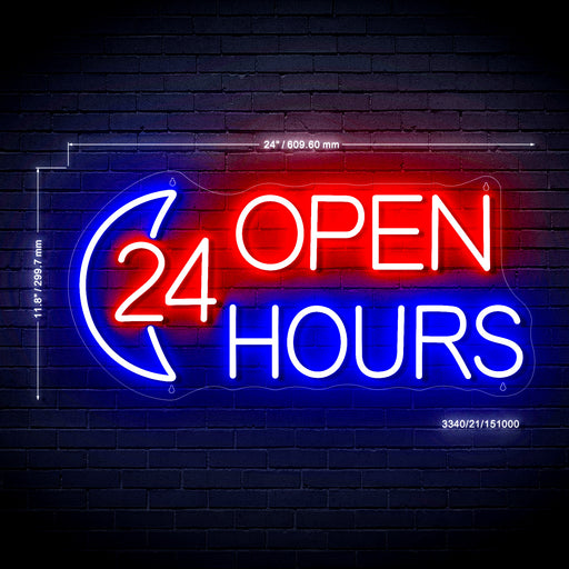 Open 24 Hours Ultra-Bright LED Sign with Remote (Neon-Style, LED Technology) - LED Gift Works