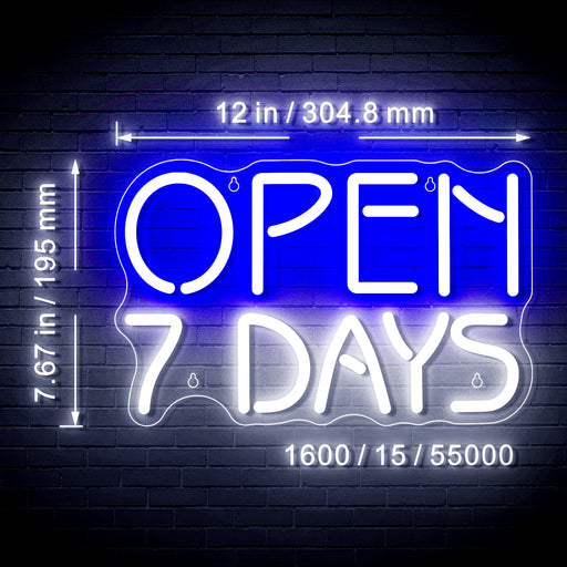 Open 7 Days Flex Silicone LED Sign (Neon-Style, LED Technology) - LED Gift Works