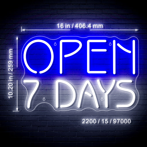 Open 7 Days Flex Silicone LED Sign (Neon-Style, LED Technology) - LED Gift Works