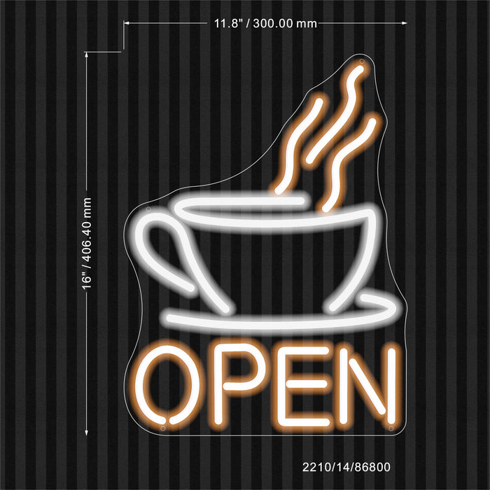 Open Coffee Cup Flex Silicone LED Sign (Neon-Style, LED Technology) - Way Up Gifts
