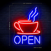 Open Coffee Cup Ultra-Bright LED Sign with Remote (Neon-Style, LED Technology) - LED Gift Works
