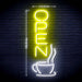 Vertical Open Coffee Ultra-Bright LED Sign with Remote (Neon-Style, LED Technology) - Way Up Gifts